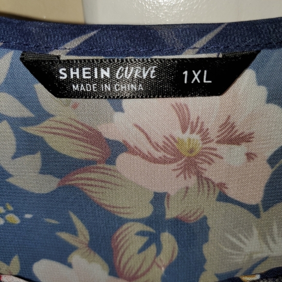 SHEIN Women's Mesh Insert Floral Print Tunic NWOT - Picture 8 of 8